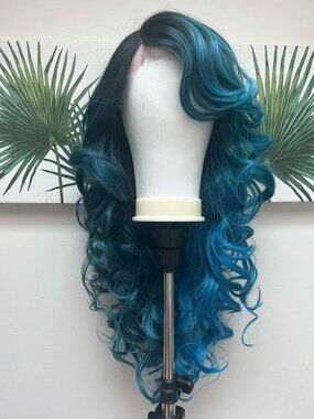 Sis Wig Synthetic Lace Front Wig Ari 24" in SOMBRE HH OCEAN Mermaid Hair
